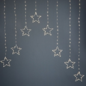 Warm White Star LED Curtain Lights