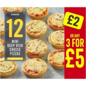 Iceland 12 Mini Deep Dish Cheese Pizzas 312g £2.00