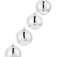 Aldi  Silver Tree Glass Baubles 4 Pack