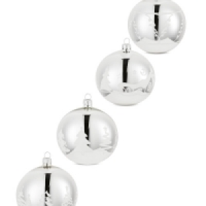 Silver Tree Glass Baubles 4 Pack