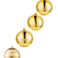 Aldi  Gold Lined Glass Baubles 4 Pack
