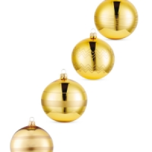 Gold Lined Glass Baubles 4 Pack