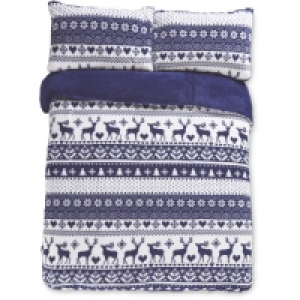 Aldi  Fairisle Double Fleece Duvet Set