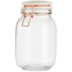 Large Marble Top Glass Canister