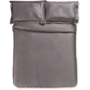 Aldi  Charcoal Superking Sateen Duvet Set