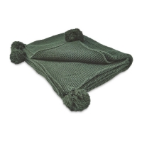 Aldi  Emerald Knitted Pompom Throw