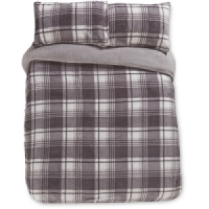 Aldi  Checkered Double Fleece Duvet Set