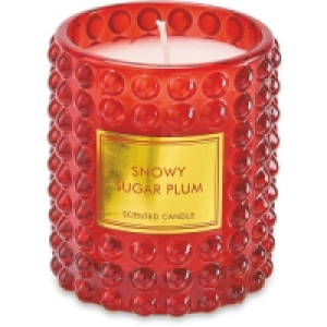 Snowy Sugar Plum Bubble Glass Candle