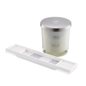 White Loup Tray with Candle