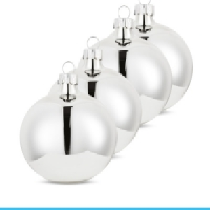 Aldi  Silver Glass Baubles 12 Pack