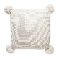 Aldi  Cream Knitted Pompom Cushion