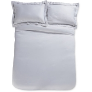 Aldi  Berata Grey Pipe Double Sateen Duvet