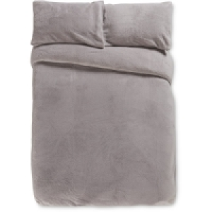 Soft Grey Double Fleece Duvet Set £29.99