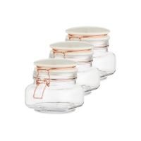 Aldi  Marble Top Glass Canister 3 Pack