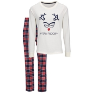 Aldi  Avenue Ladies White Rudolph Pyjamas