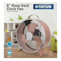 QDStores  8 Inch Rose Gold Clock Fan