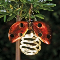 QDStores  Bright Garden Solar Powered Metal Hanging Ladybird Light