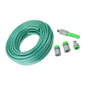 QDStores  15m Standard Garden Hosepipe & 4 Piece Hose Set