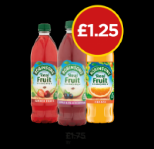 Robinsons No Added Sugar Summerfruits, Apple & Blackcurrant, £1.25