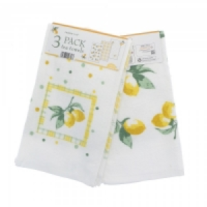 Country Club Velour Tea Towels Lemons 3pk