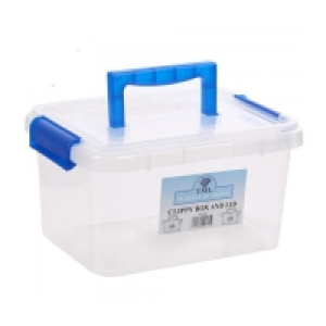 3.5L TML Stacking Plastic Storage Box Clear Clip Lid With Bl £1.79