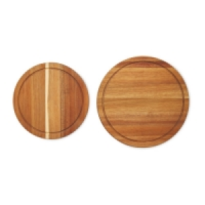 Aldi  Round Acacia Wood Chop Board 2 Pack