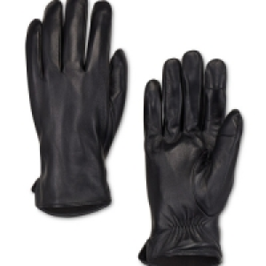 Mens Plain Black Leather Gloves £12.99