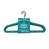 QDStores  10 Pack of Flocked Hangers - Green
