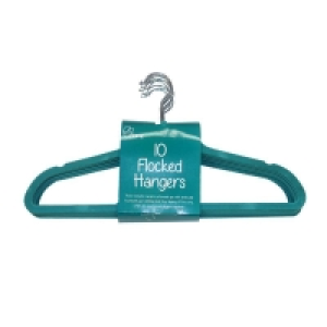 QDStores  10 Pack of Flocked Hangers - Green