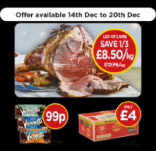 DECEMBER WEEKLY DEALS: Leg Of Lamb, Viennetta Mint, Vanilla, £8.50