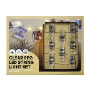 Global Gizmos 16 LED Clear Indoor Static Peg String Lights B £2.99