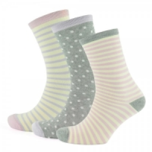 Foxbury Light Spot/Stripe Ladies Socks 3pk