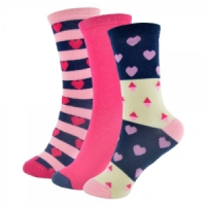 Foxbury Cotton Rich Shapes Design Ladies Socks 3pk