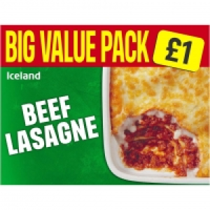 Iceland Beef Lasagne 500g £1.00
