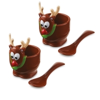 Aldi  Reindeer Egg Cup & Spoon Set
