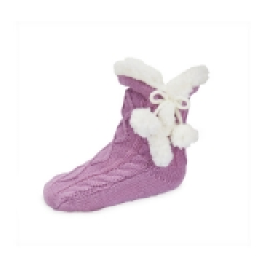 Lily & Dan Kids Lilac Slipper Socks