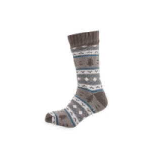 Mens Grey Fairisle Slipper Socks £4.99