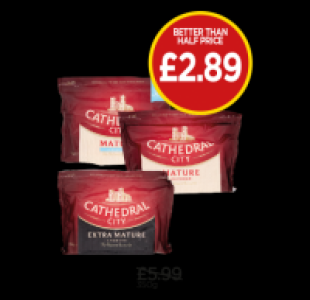 Cathedral City Mature Cheddar, Extra Mature Cheddar, Mature  £2.89