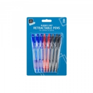 Retractable Rubber Grip Pens 8 Packs