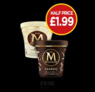 Budgens  Magnum Classic Ice Cream Tub, White Ice Cream Tub