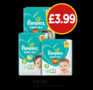 Pampers Size 6, Size 5, Size 4 £3.99