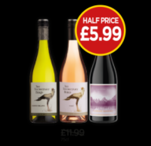 Secretary Bird Chenin Blanc, Rose, Silent Peak Cabernet Sauv £5.99