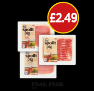 Spoilt Pig Dry Cured Unsmoked Back Bacon, Smoked Back Bacon, £2.49