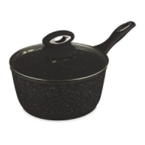 Black 20cm Marble Effect Saucepan