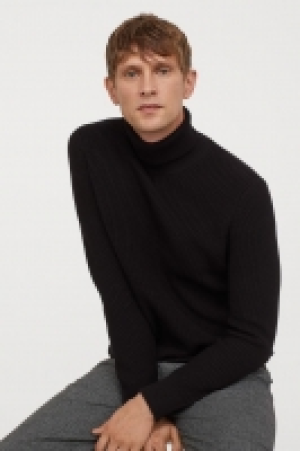 Rib-knit polo-neck jumper £15.00