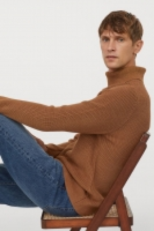 Rib-knit polo-neck jumper £10.00