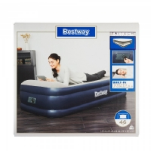Bestway Tritech Twin Airbed Built In AC Pump