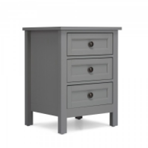 Thoresby Grey 3 Drawer Bedside Table