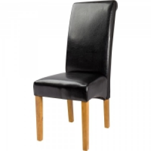 London Faux Leather Dining Chairs Black Set of 2