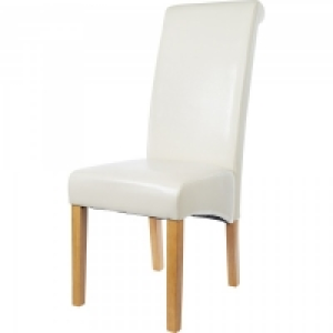 London Faux Leather Dining Chairs Cream Set of 2